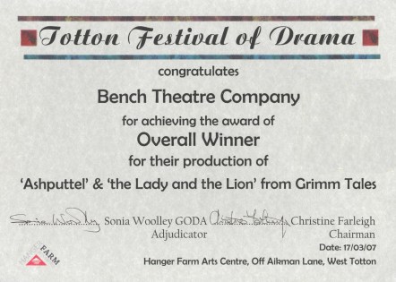 Grimm Tales Certificate